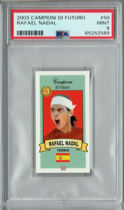 PSA 9 MINT Rafael Nadal 2003 Campioni Di Futuro #50 Rookie Card Red Back