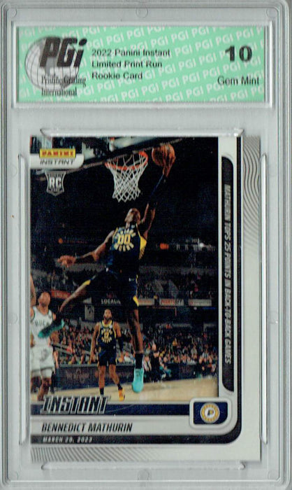 Bennedict Mathurin 2022 Panini Instant #211 - 118 Ever Made! Rookie Card PGI 10