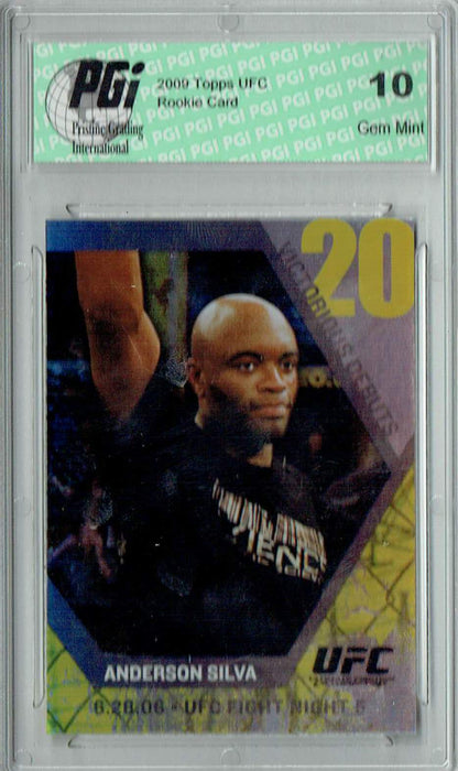 Anderson Silva 2009 Topps UFC #VD1 Victorious Debuts Rookie Card PGI 10
