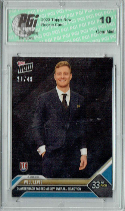 Will Levis 2023 Topps Now #D-3 Blue SP 49 Made Rookie Card PGI 10