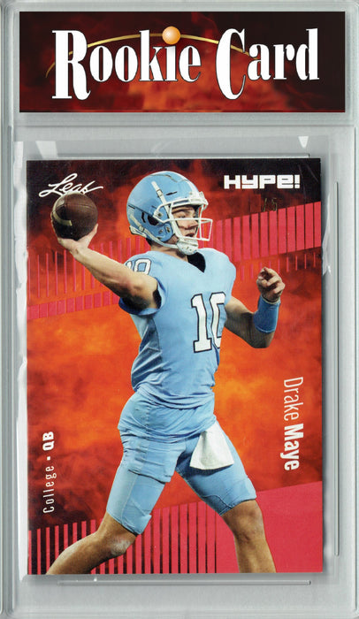 Certified Mint+ Drake Maye 2023 Leaf HYPE! #114 Red SP, Just 5 Made Rookie Card