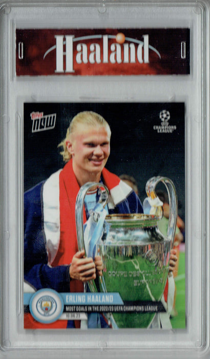 Certified Mint+ Erling Haaland 2022 Topps Now #123 Best Season in History Manchester City Trading Card