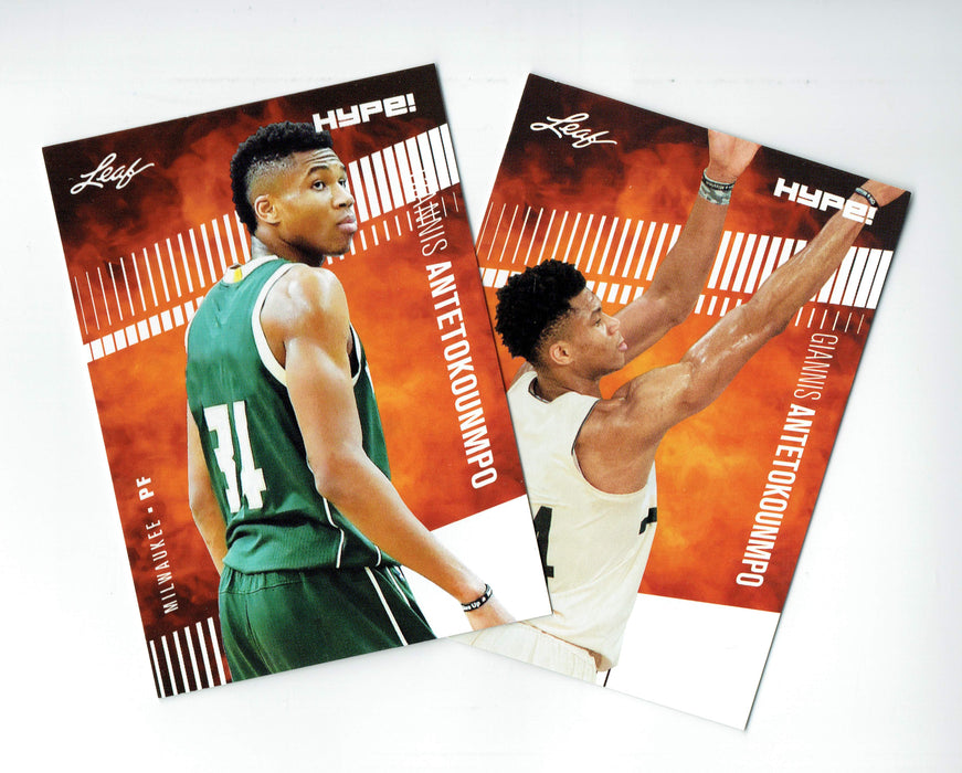2) Mint Card Lot Giannis Antetokounmpo 2019 Leaf HYPE! #32 Only 5000 Made Bucks