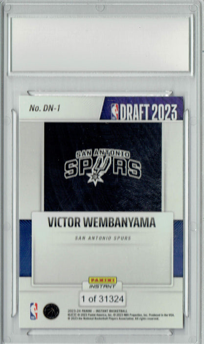 Victor Wembanyama 2023 Panini Instant #DN-1 NBA Draft 1/31324 Rookie Card PGI 10