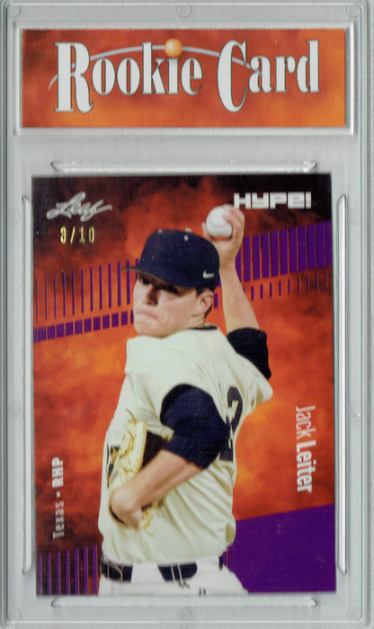 Certified Mint+ Jack Leiter 2022 Leaf HYPE! #68 Purple Short Print Only 10 Ever Made Rookie Card