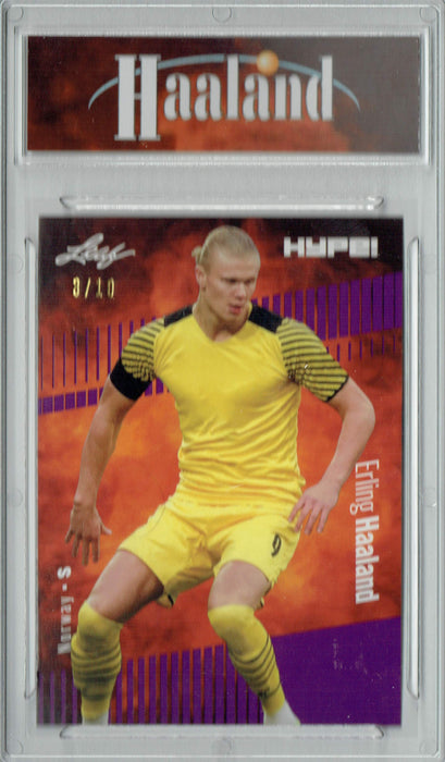 Certified Mint+ Erling Haaland 2022 Leaf HYPE! #94 Purple Short Print Only 10 Ever Made Rookie Card
