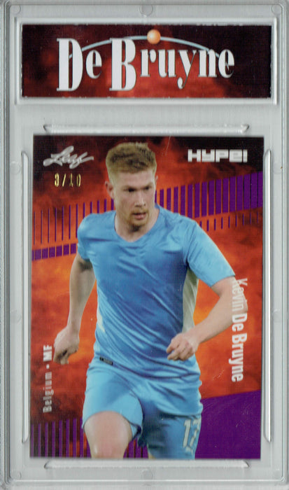 Certified Mint+ Kevin De Bruyne 2022 Leaf HYPE! #95 Purple Short Print Only 10 Ever Made Rookie Card