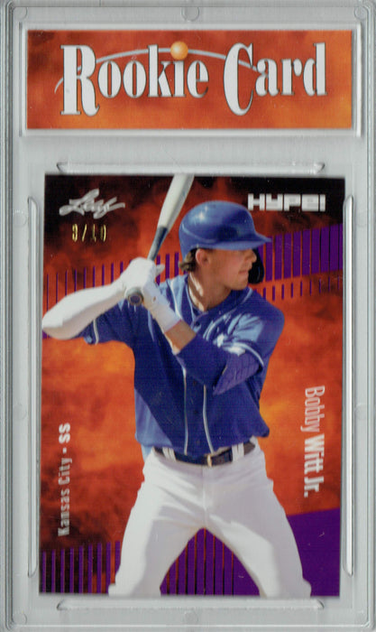Certified Mint+ Bobby Witt 2022 Leaf HYPE! #66 Purple Short Print Only 10 Ever Made Rookie Card