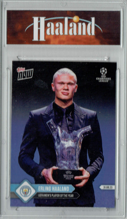 Certified Mint+ Erling Haaland 2023 Topps Now #4 UEFA Player of the Year Trading Card