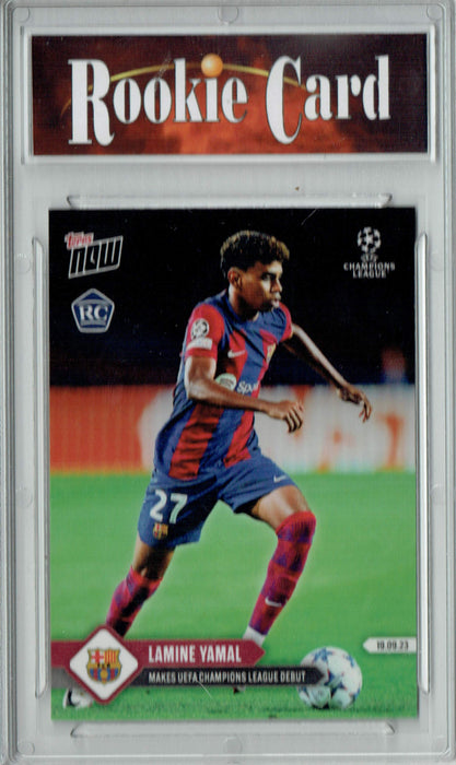 Certified Mint+ Lamine Yarmal 2023 Topps Now #9 Champions League Debut Rookie Card