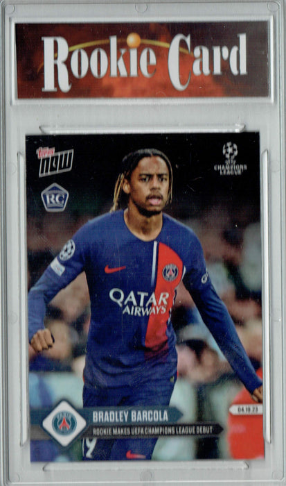 Certified Mint+ Bradley Barcola 2023 Topps Now #37 Champions League Debut Barcelona Rookie Card
