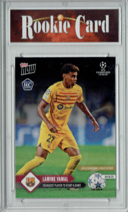Certified Mint+ Lamine Yarmal 2023 Topps Now #40 Barcelona Youngest Ever Rookie Card