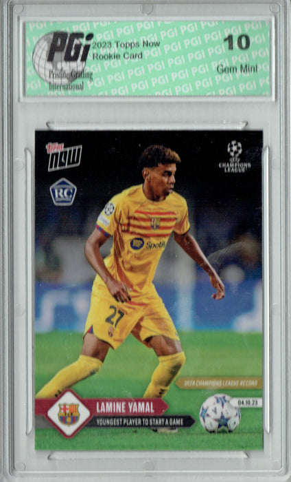 Lamine Yarmal 2023 Topps Now #40 Barcelona Youngest Ever Rookie Card PGI 10