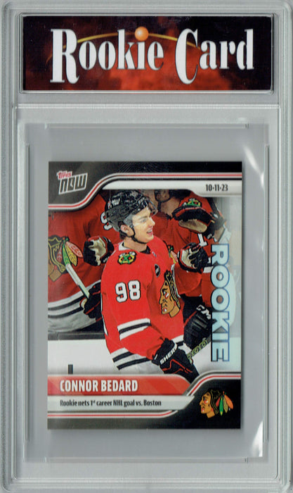 Certified Mint+ Connor Bedard 2023 Topps Now #5 Scores His 1st NHL Goal Chicago Blackhawks Licensed Rookie Card Sticker