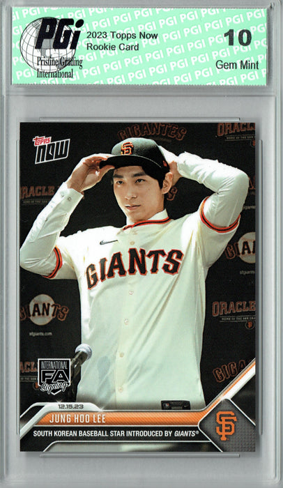 Jung Hoo Lee 2023 Topps Now #OS-24 South Korean Signs Giants Rookie Card PGI 10