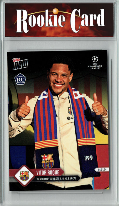 Certified Mint+ Vitor Roque 2023 Topps Now #87 Brazilian Joins Barca Rookie Card Barcelona