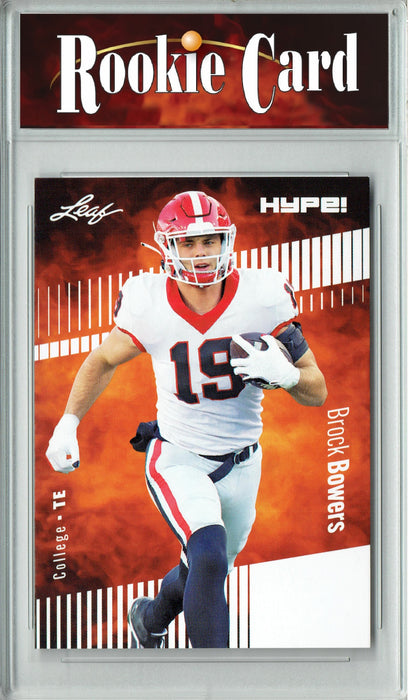 Certified Mint+ Brock Bowers 2023 Leaf HYPE! #104A Only 5000 Made! Rookie Card Las Vegas Raiders