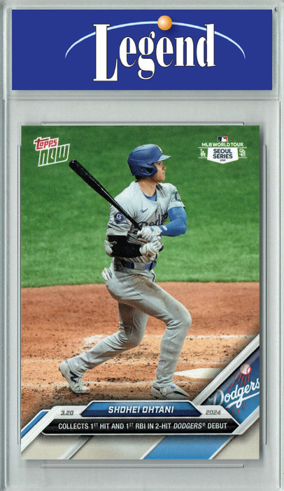 Certified Mint+ Shohei Ohtani 2024 Topps Now #1 Dodger Debut Rare Trading Card Los Angeles Dodgers