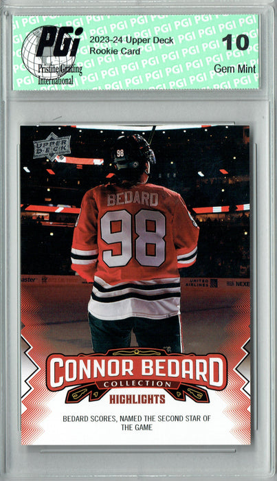 2023 Upper Deck Connor Bedard Collection #19 Named Star Rookie Card PGI 10