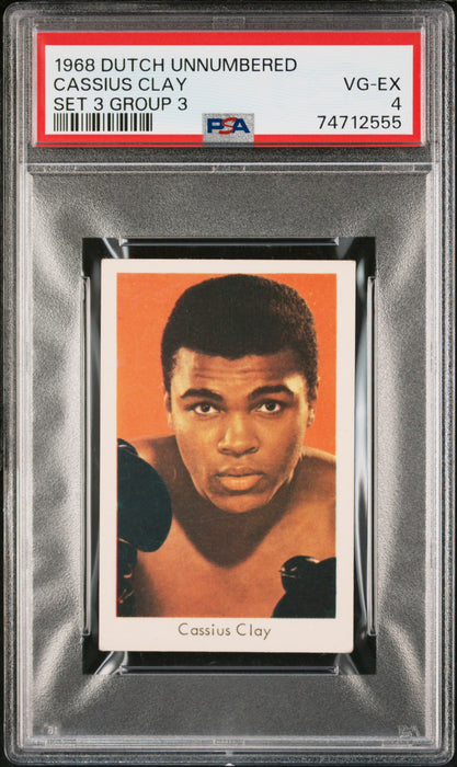 PSA 4 VG-EX Cassius Clay Muhammad Ali 1968 Swedish/Dutch Rare Trading Card