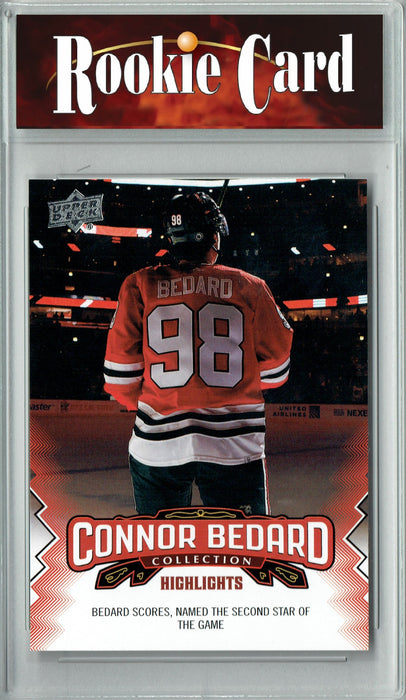 Certified Mint+ 2023 Upper Deck Connor Bedard Collection #19 Named Star Rookie Card Chicago Blackhawks