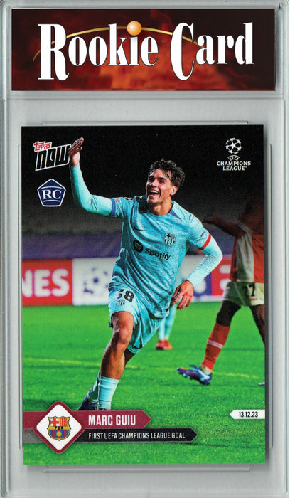 Certified Mint+ Marc Guiu 2023 Topps Now #83 1st Champions League Goal Rookie Card Barcelona