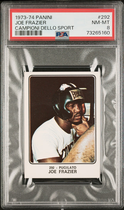 PSA 8 NM-MT Joe Frazier 1973 Panini #192 Rare Trading Card Campioni Dello Sport