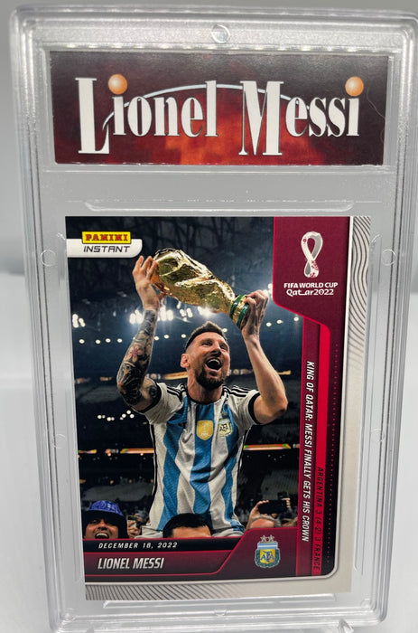 Certified Mint+ Lionel Messi 2022 Panini Instant #118 World Cup Champs! 1/22081 Trading Card