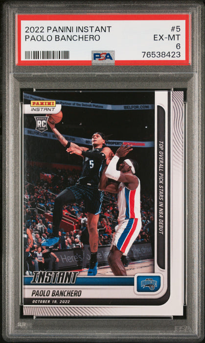 PSA 6 EX-MT Paolo Banchero 2022 Panini Instant #5 Rookie Card #1/3253