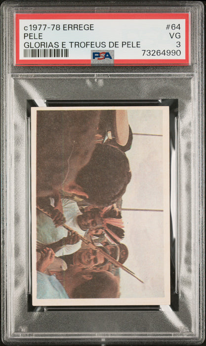 PSA 3 VG Pele 1977 Errege #64 Rare Trading Card Glorias e Trofeus de Pele