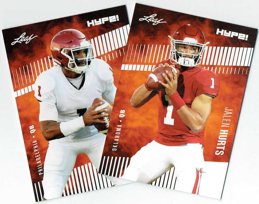 2) Mint Rookie Card Lot Jalen Hurts 2020 Leaf HYPE! #28, 28A Only 5000 Made Philadelphia Eagles