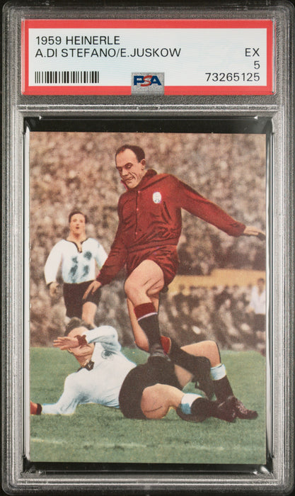 PSA 5 EX Alfredo Di Stefano/Juskowisk 1959 Heinerle #NNO Rookie Card Real Madrid