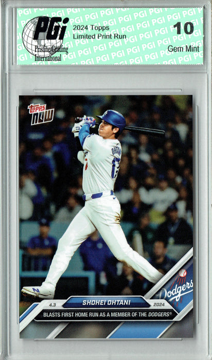 Shohei Ohtani 2024 Topps Now #36 1st Dodgers Home Run Rare Trading Card PGI 10