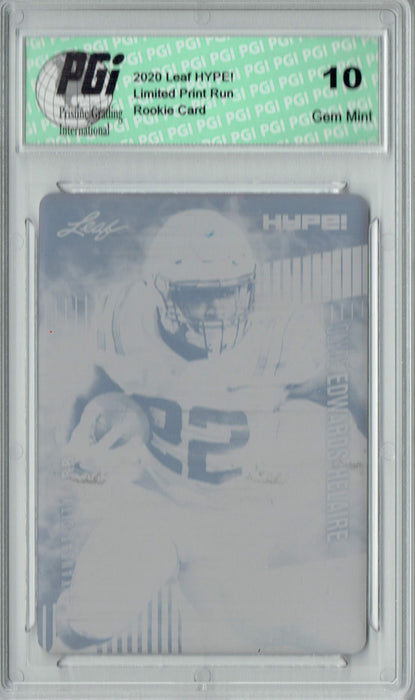 Clyde Edwards-Helaire 2020 LEAF HYPE! #36 Black Printing Plate 1 of 1 Rookie Card PGI 10