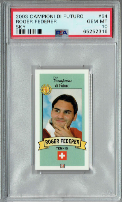 PSA 10 GEM-MT Roger Federer 2003 Campioni Di Futuro #54 Rookie Card Blue Sky