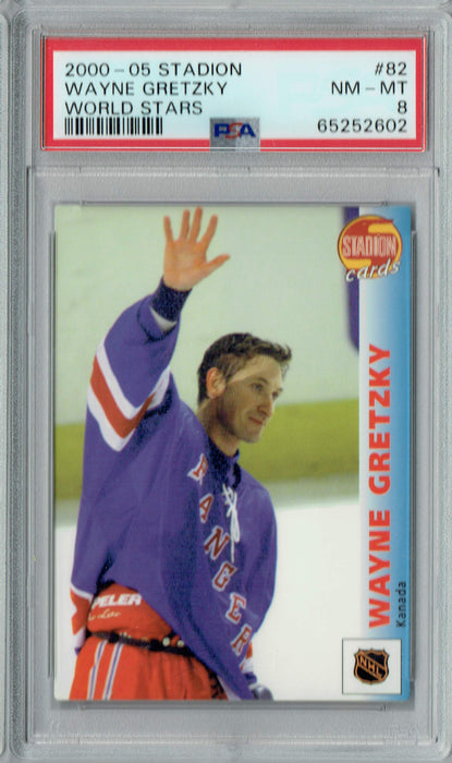 PSA 8 NM-MT Wayne Gretzky 2000 Stadion #82 Rookie Card World Stars