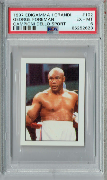 PSA 6 EX-MT George Foreman 1997 Edigamma I Grandi Campioni DS #102 Boxing Card