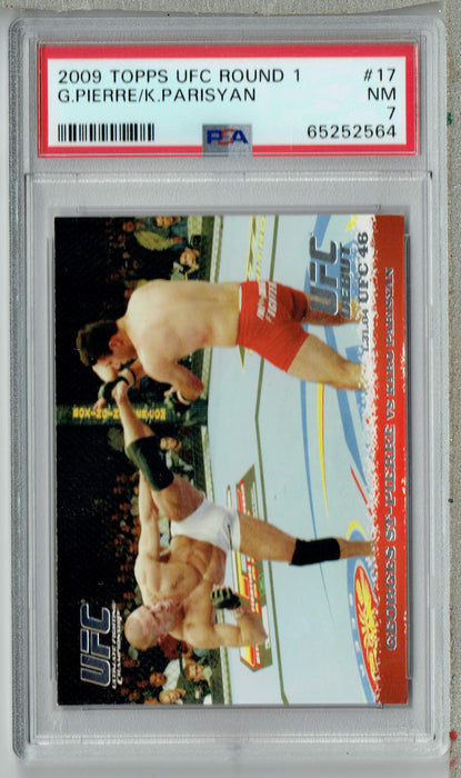 PSA 7 NM Georges St. Pierre 2009 Topps UFC Round 1 #17 Rookie Card