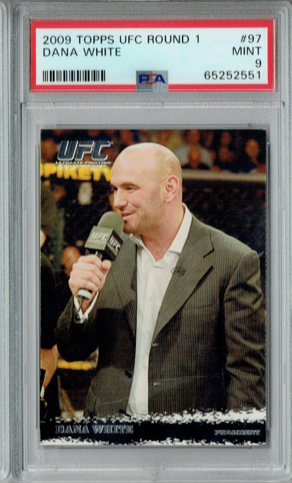 PSA 9 MINT Dana White 2009 Topps UFC Round 1 #97 Rookie Card