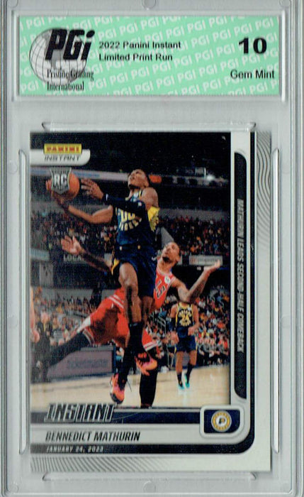 Bennedict Mathurin 2022 Panini Instant #96 1 of 226 Made Rookie Card PGI 10