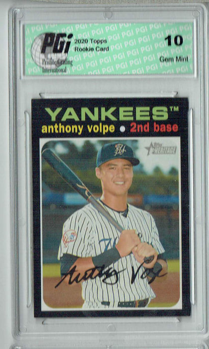 Anthony Volpe 2020 Topps Heritage #87 Yankees Rookie Card PGI 10
