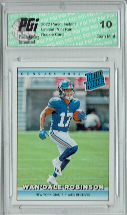 Wan'Dale Robinson 2022 Donruss Rated Rookie #RR15 1/4094 Made Rookie Card PGI 10