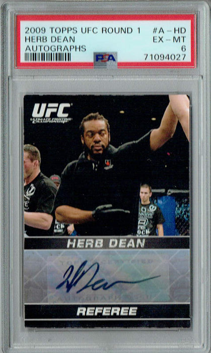 PSA 6 EX-MT Herb Dean 2009 Topps UFC Round 1 #A-HD Rookie Card Auto