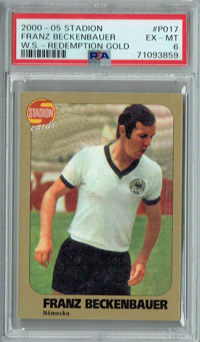 PSA 6 EX-MT Franz Beckenbauer 2000-05 Stadion #PO17 Rare Trading Card W.S-Redemption Gold