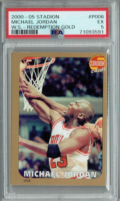 PSA 5 EX Michael Jordan 2000-05 Stadion #P006 Rare Trading Card 1 of 100 Gold