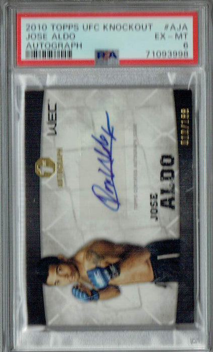 PSA 6 EX-MT Jose Aldo 2010 Topps UFC Knockout #AJA Rookie Card Auto #10/188