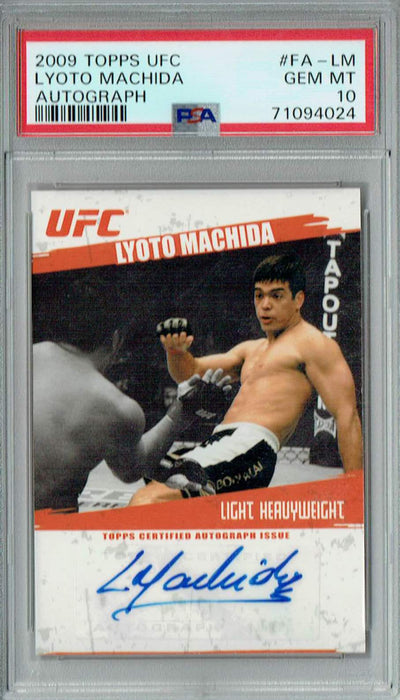 PSA 10 GEM-MT Lyoto Machida 2009 Topps UFC #FA-LM Rookie Card Auto
