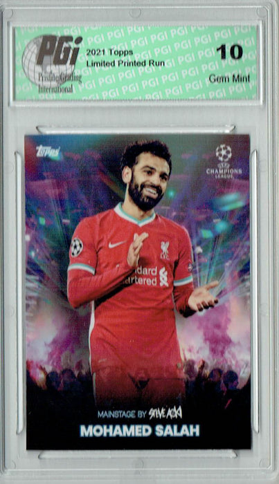 Mohamed Salah 2021 Topps Aoki's Football Festival Rare Trading Card PGI 10