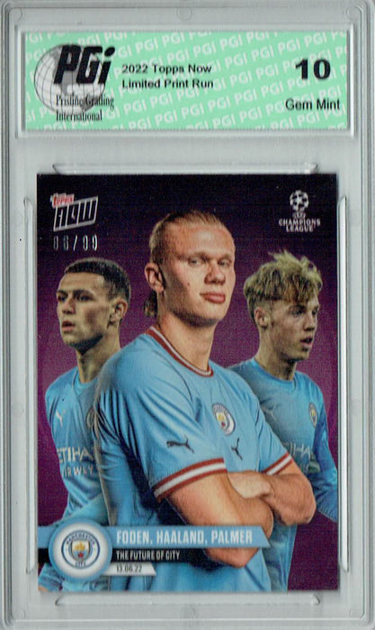 Erling Haaland 2022 Topps Now #PS03 Purple SP #86/99 Trading Card PGI 10