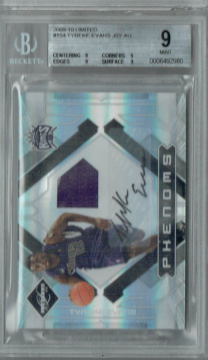 BGS 9 Mint Tyreke Evans 2009 Limited #154 Rookie Card Jersey Auto